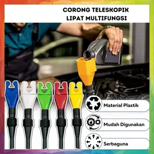 Corong Teleskopik Lipat Flexible / Alat Bantu Pengisi Cairan Bensin Oli Minyak Air Tanki Kendaraan Serbaguna / Telescopic Funnel Bahan Plastik