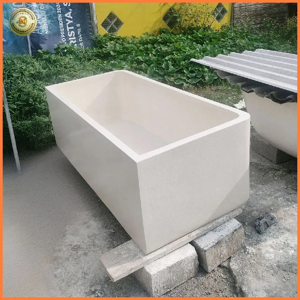 Bathtub Sudut Dewasa Portable Bathtub Terrazzo Handmade