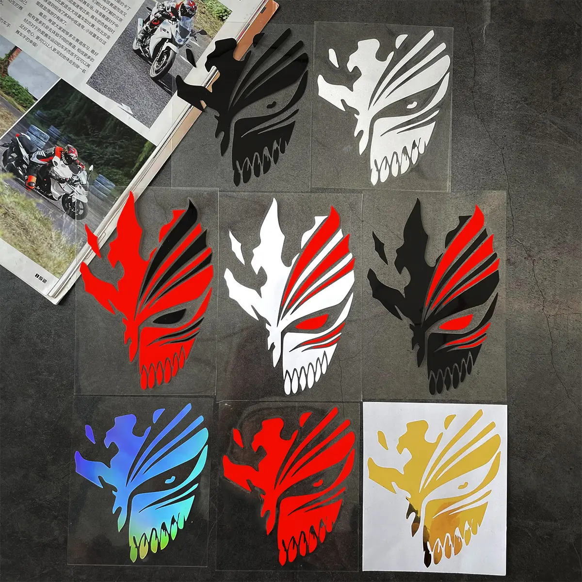 JDM Japan Anime Sticker for Motorcycle Personalized Body Modification Reflective Sticker Window Fuel Tank Cap Rear Trunk Decal Accessories