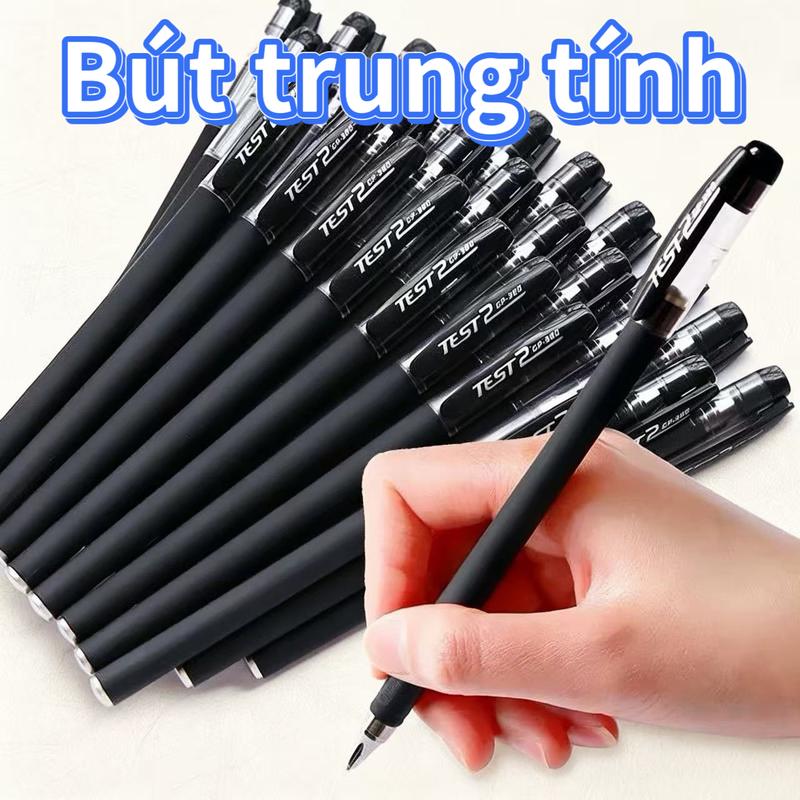 Combo 10 Bút gel TEST thân trơn có nắp bút nước mực khô nhanh ngòi 0,5mm viết…
