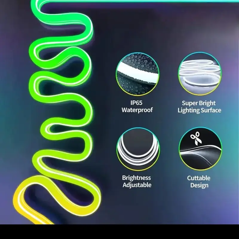 neon flex running dc24v 5meter dan 10meter paket lengkap tinggal colok ,apk{rhythm pro} 2