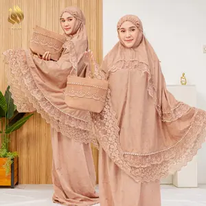 ALIF GALLERY - Mukena Dewasa Prada Pengantin Sutera Paris Sherina sutera paris premium Jumbo Mukena Terlaris adem Nyaman Mewah