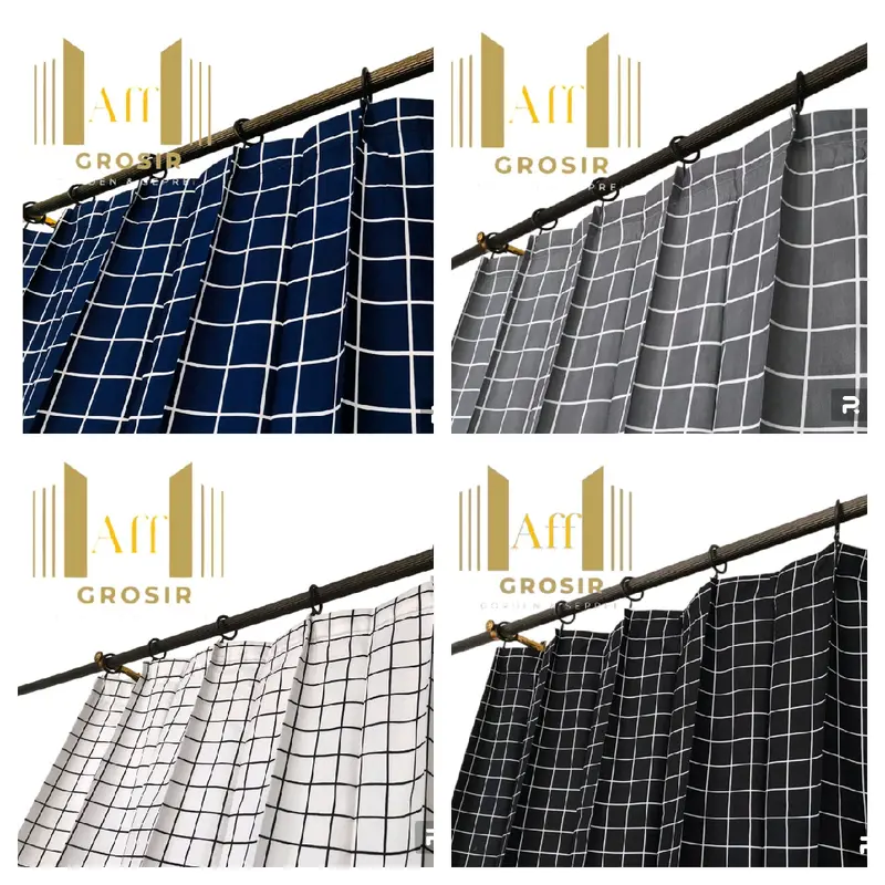 Gorden Plisket Motif untuk Pintu Jendela Tirai Estetik 2