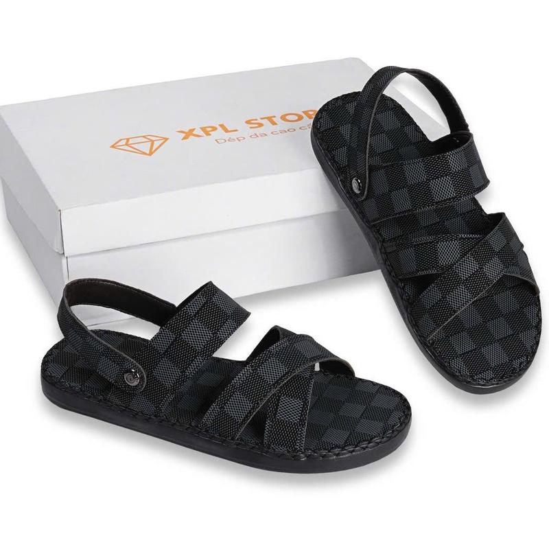 mở bán 169k lấy lượt bán Dép Sandanl Full Caro Bản Nâng Cấp Đế Cao Su khâu toàn bộ chắc chắn thời trang nam 2025 trẻ trung năng động E5 Bằng tông