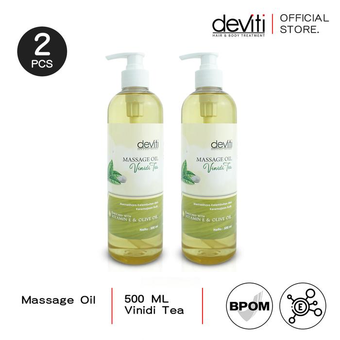Gambar Deviti Massage Oil Combo 2 Pcs Minyak Pijat with Vinidi Green Tea 500 mL BPOM - Not Specified dari Deviti Kota Administrasi Jakarta Barat Tokopedia