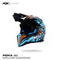 Gambar Helm Full Face Cross Pria Wanita Harian Motor Trail Tebal Nyaman SNI DOT JPX FOX3 FX1 Motif - Gorilla Grey/Orange - L dari JPX HELMET Kab. Tangerang 5 Tokopedia