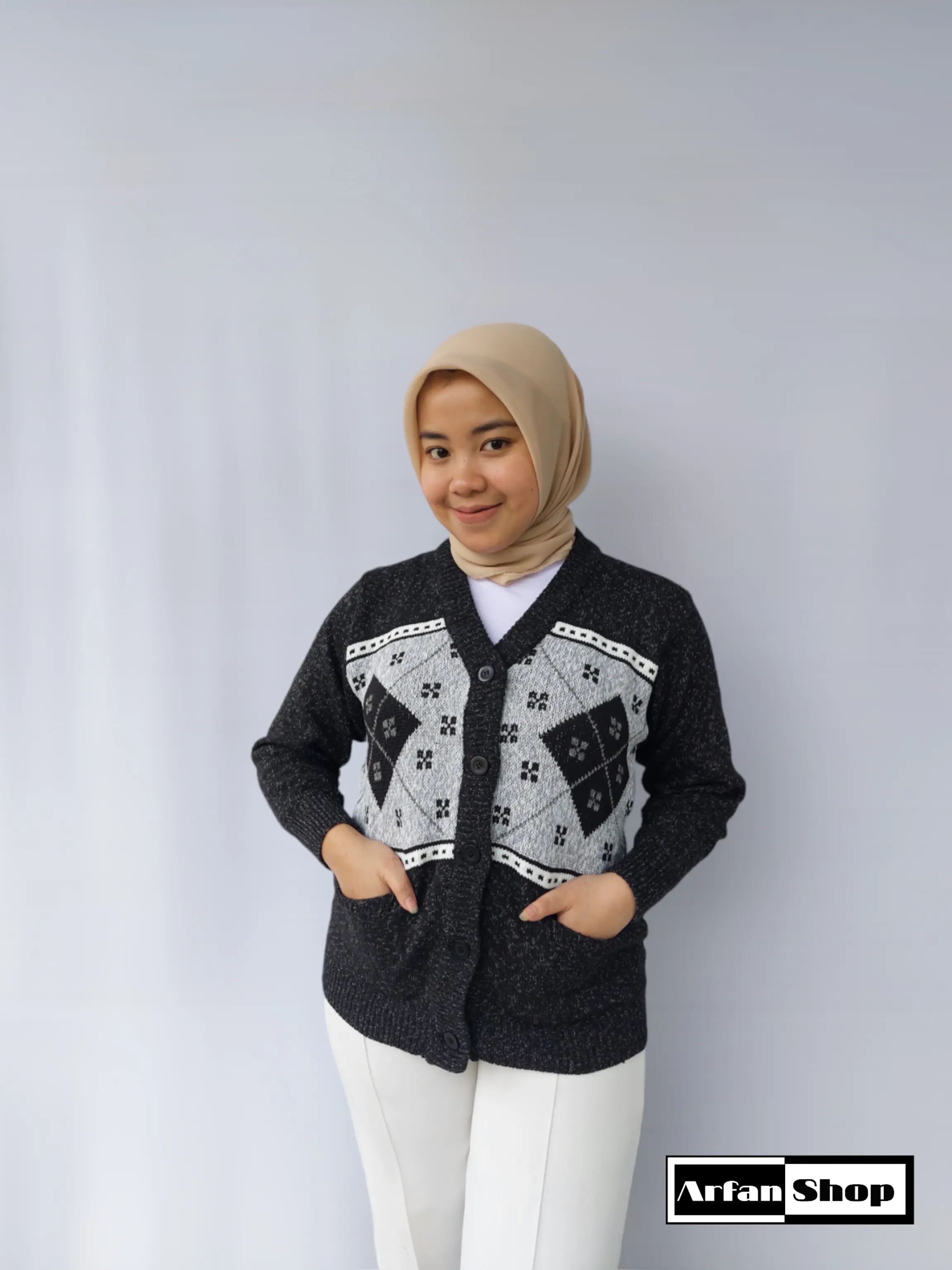 Knitwear Cardigan Rajut Wanita Premium Tebal | Atasan Sweater Knit Kancing | Outer Baju Hangat Kardigan Rajut Lengan Panjang