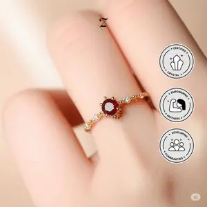 (SPECIAL LIVE) - Classic Ruby 3 Copper Ring Crystal Cincin