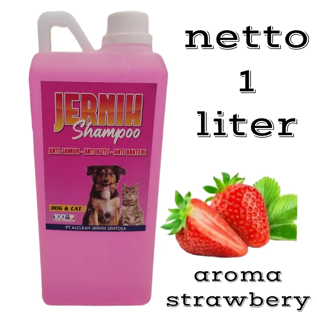 shampo kucing&anjing anti kutu anti jamur dan bakteri kemasan 1 liter aroma strawberi