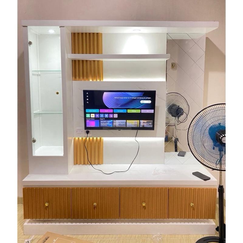 Backdrop Mewah Adelia ukuran 180x200 cm / Lemari TV furniture tangerang