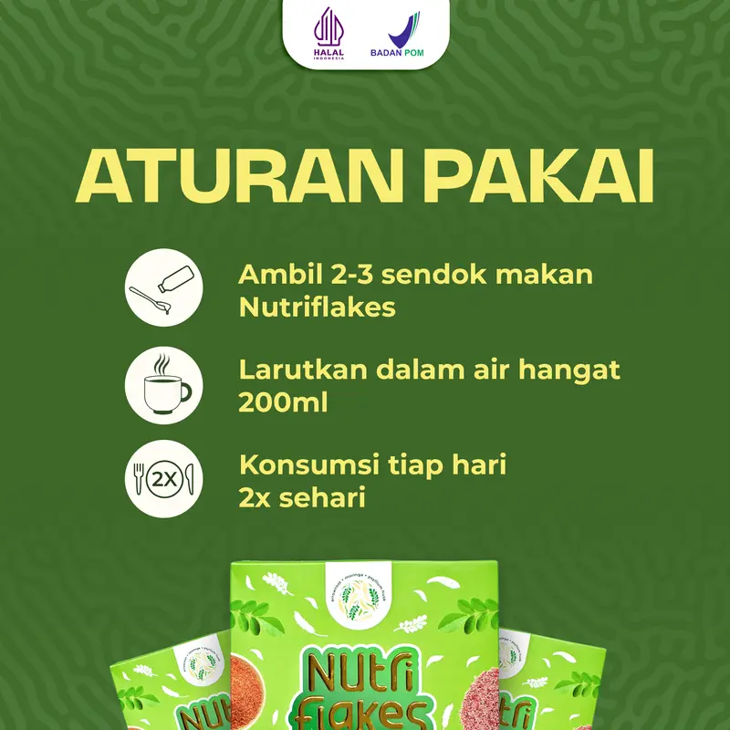 Nutriflakes Sereal Original dari Umbi Garut 5 Box (Isi 280/Box) - Tinggi Serat & Kandungan Gizi untuk Kesehatan Lambung - Bubuk, Drink 5
