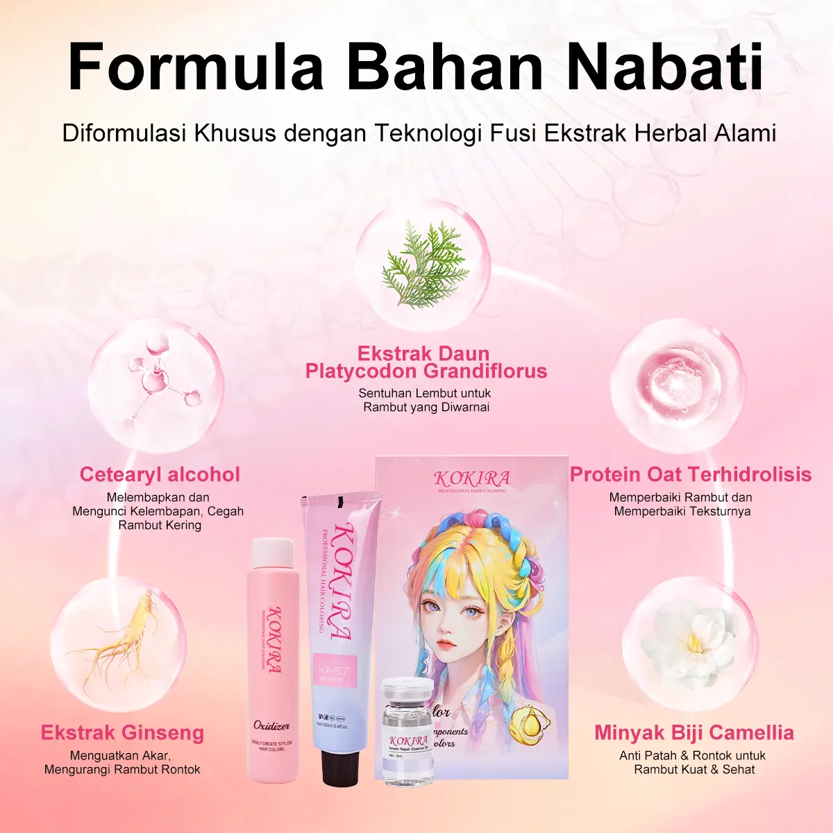 KOKIRA Milk Tea Ash hair color KA-11 cat rambut Essential Oil Pewarna Rambut Tanpa Bleaching Warna Natural dan Perawatan KOKIRA Milk Tea Ash hair color KA-11 cat rambut Essential Oil Pewarna Rambut Tanpa Bleaching Warna Natural dan Perawatan