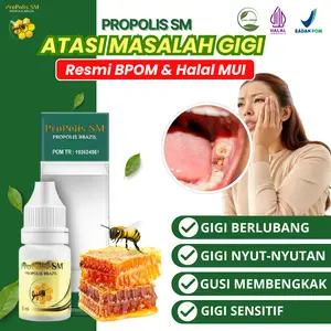 Propolis SM _ Atasi Sakit Gigi, Gigi Berlubang, Gigi Sensitif, Gusi Membengkak, Sariawan, Bau mulut - Pria & Wanita Anak & Dewasa