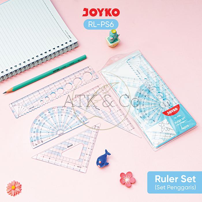 Gambar Penggaris Plastik 4 in 1 RL-PS6 Joyko - Ruler Set Matematika dari ATK & Co Kota Bandung Tokopedia