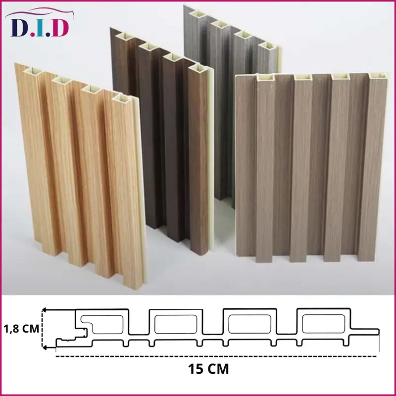 Crown Star - WPC Wall Panel 3 Meter x 15 cm x 18 mm Premium Wood Panel Dinding Plafon WPC Outdoor 3
