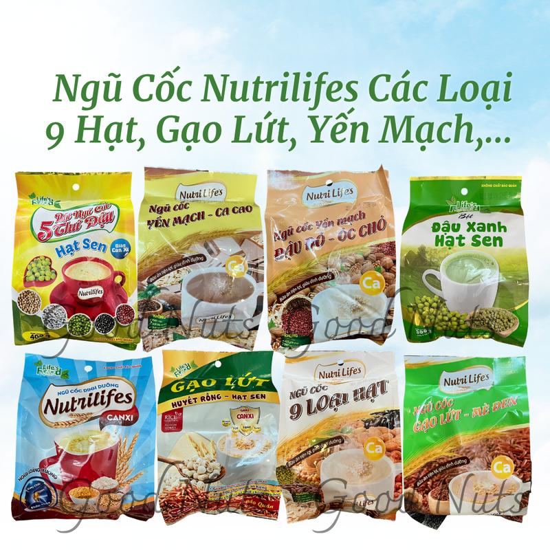   GÓI LỚN  Ngũ Cốc - Bột Đậu Nutrilifes Các Loại - Ngũ cốc 5 Loại đậu Gạo Lứt Yến Mạch Mè Đen Đậu Xanh Sữa Bắp 9 Loại Hạt,... 