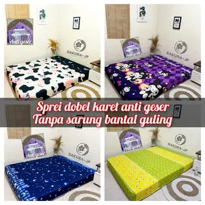sprei dobet karet anti geser sprei saja  semua motif ada semua ukuran ada
