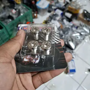 Baut piringan cakram 4pcs chrom stenlis bisa semua motor rx king matic dll universall Motorcycle