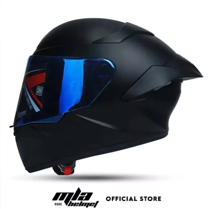 ￼Helm Full face Ttc Polos MLA Hitam Doft Paket Ganteng || Helm Kbr full Face model Tt course || Motorcycle 8