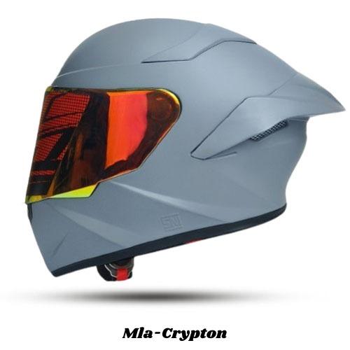 Helm Full Face Mla Crypton Solid Glosy Kaca Visor Clear Blue Red Gold/Helm Full Face Terbaru  SNI Original 5