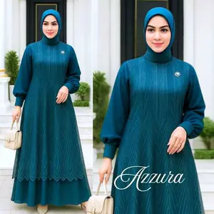 COD Azzura Dress Ceruty Babydoll Mix Brukat Premium // Gamis Kondangan Wanita Terbaru 2026 // Dress Wanita Muslim Jumbo M L XL XXL XXXL XXXXL // Busana Muslim Polos Kekinian // Fashion Wanita Muslimah // Baju Lebaran Wanita Populer // Model Terbaru 2026