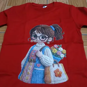 [Free Stiker Nama] Kaos Anak Motif Gadis Kacamata Lucu untuk usia 1-12 Tahun