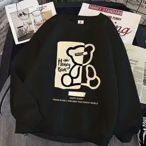 Sweater Oversize Korean Style Pria & Wanita | Motif Kartun Beruang Cute | Outfit Stylish untuk OOTD Kekinian