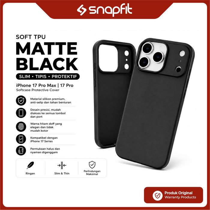 Gambar Case Compatible for iPhone 17 Pro Max Air SNAPFIT Soft TPU Matte Black Protective Cover Casing - iPhone 17 Pro dari Supcase Official ID Kota Administrasi Jakarta Barat Tokopedia