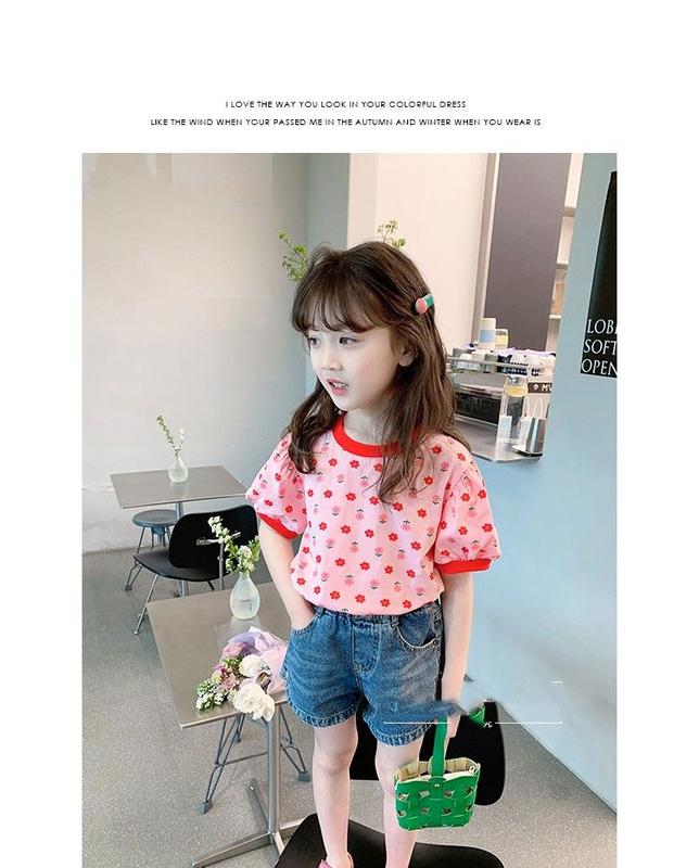 Product Introduction of เสื้อยืดเด็กผู้หญิง ผ้าฝ้าย 100% พิมพ์ลายการ์ตูน แห้งไว ระบายอากาศได้ดี แขนสั้น เหมาะสำหรับฤดูร้อน 2024 มาใหม่ 37