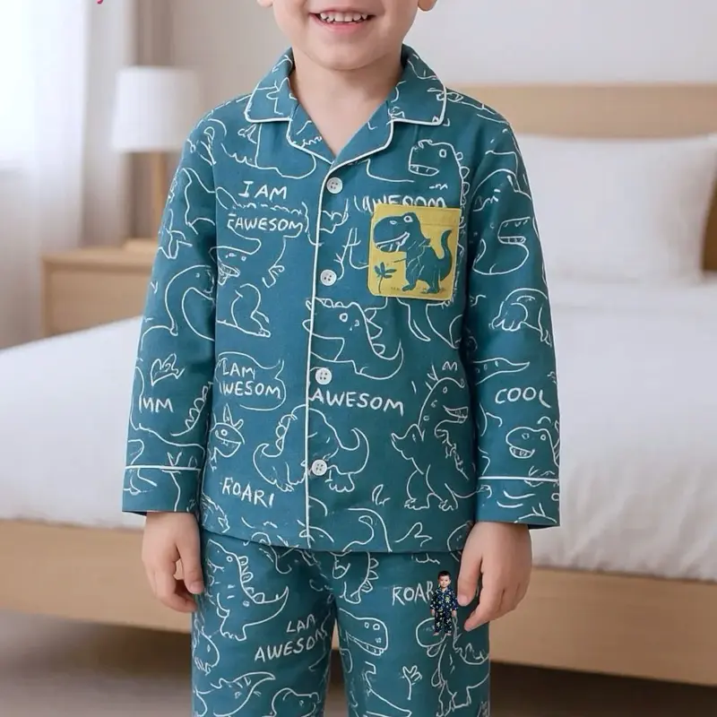[10-57Kg] Đồ Bộ Pijama Bé Trai Họa Tiết Hoạt Hình Vải Lụa 3D Cao Cấp , Mềm Mịn Mát , Thấm Hút Mồ Hôi Tốt - ThaoVySleepwear 1