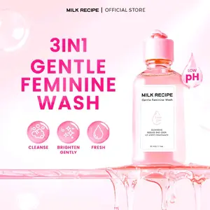 Milk Recipe Gentle feminine wash/pembersih kewanitaan untuk mengurangi dari bau dan keputihan mencerahkan area kewanitaan