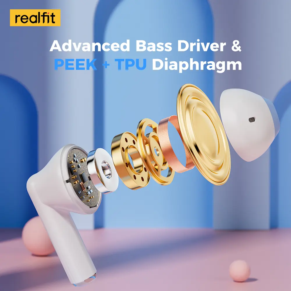 Tai Nghe Nhét Tai Nghe Bluetooth Realfit F2, Thiết Kế Hoạt Hình Dễ Thương, Đầy Màu Sắc, BT5.3, Tai Nghe Không Dây Mini, Có Mic | BigBuy360 - bigbuy360.vn