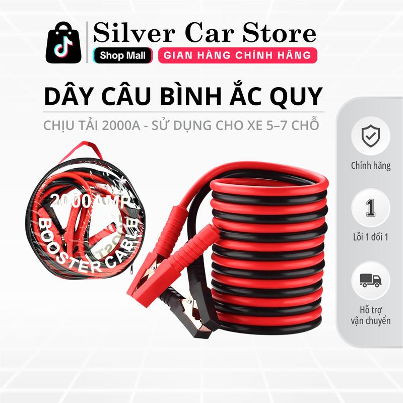 Dây Câu Bình Ắc Quy Ô Tô Cao Cấp - Hàng Loại 1 Chịu Tải 2000A Chiều Dài 4 Mét - Chịu Nhiệt 70 Độ C - Tải Điện Nhanh và An Toàn