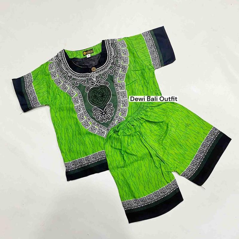 Dewi Bali - Setelan Etnik Anak Batik Thailand Warna - Laki-laki dan Perempuan - Usia 1-8 Tahun - Katun Adem - Fashion 1