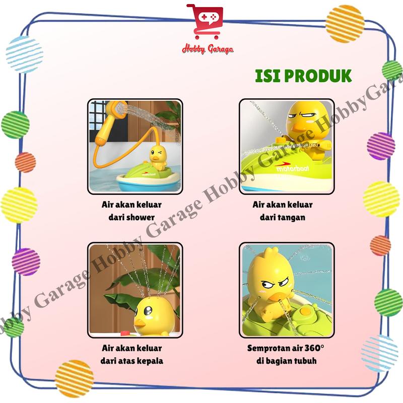 Mainan mandi anak duck shower kepala bebek semprotan air sprinkler 5