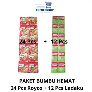 (36 Sachet Royco + Ladaku) PAKET BUMBU HEMAT 24 Sachet Royco Ayam/Sapi + 12 Sachet Ladaku Merica Bubuk | Royco Bumbu Masakan | Ladaku Merica Murni