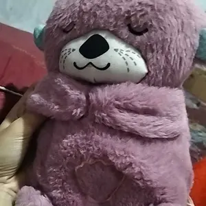 【realpic】Breathing Little Otter Animal Plush Doll Baby Child Comfort Accompany Music Doll Soft Coax