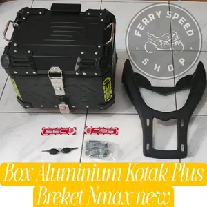 Paketan Box Aluminium Kotak 45 Liter Plus Breket Bracket Box Nmax new & Nmax old