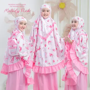 MUKENA ANAK KATUN TAS RANSEL BULAT MY MELODY PINK / RAINBOW SMILE