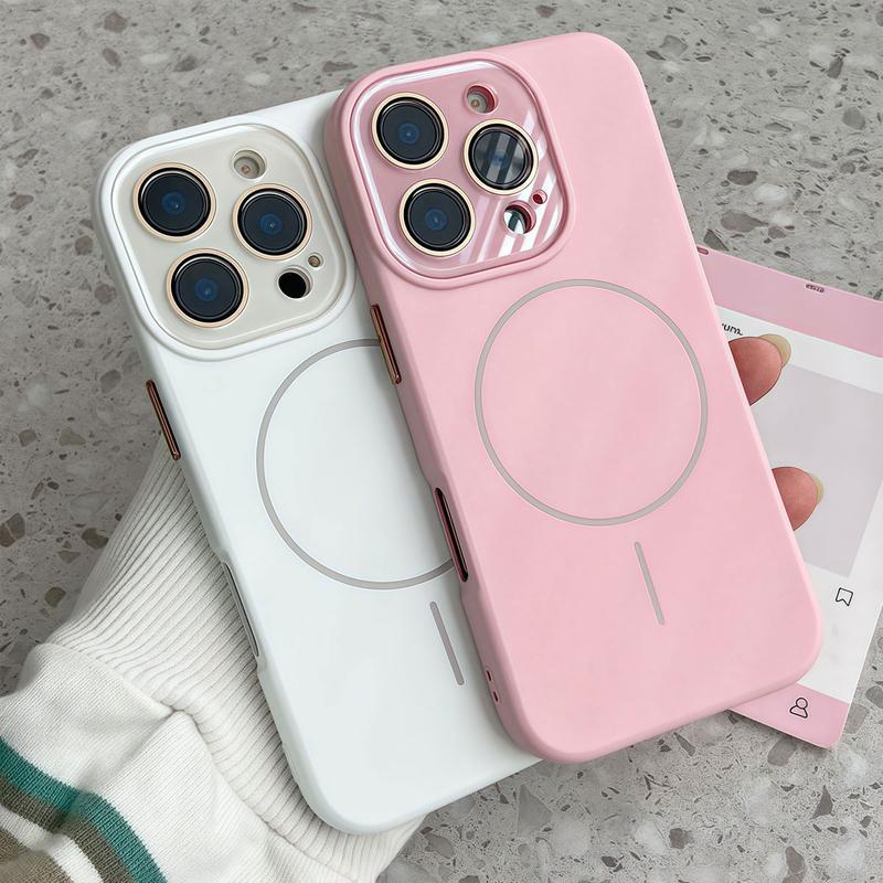 Premium Soft Casing with Magsafe Magnetic Matte Pink Silicone Case For iPhone 13 11 12 14 16 15 PRO MAX 15PLUS Black Titanium Color Cover 7