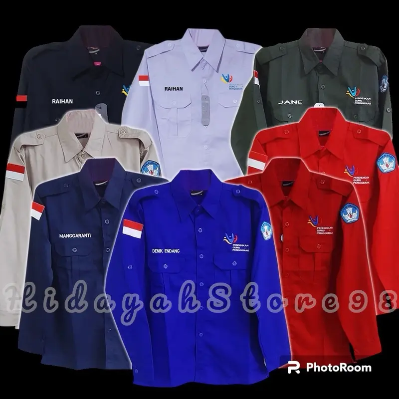 BAJU SERAGAM MERDEKA BELAJAR KEMEJA PDH LENGAN PANJANG MERDEKA BELAJAR PDL MERDEKA BELAJAR SERAGAM PENDIDIKAN GURU PENGGERAK MERDEKA BELAJAR KEMEJA DRILL MERDEKA BELAJAR Bordir Sekolah 0
