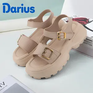 Darius Sandal wanita Sandal Fuji Sandal wanita High-top sandal wanita  Sandal anak sekolah Korea EVA tali ganda tali belakang baru Sendal Cewek  size 30-41