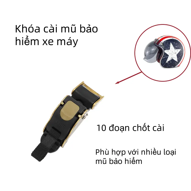 Khoá cài mũ bảo hiểm xe máy siêu bền