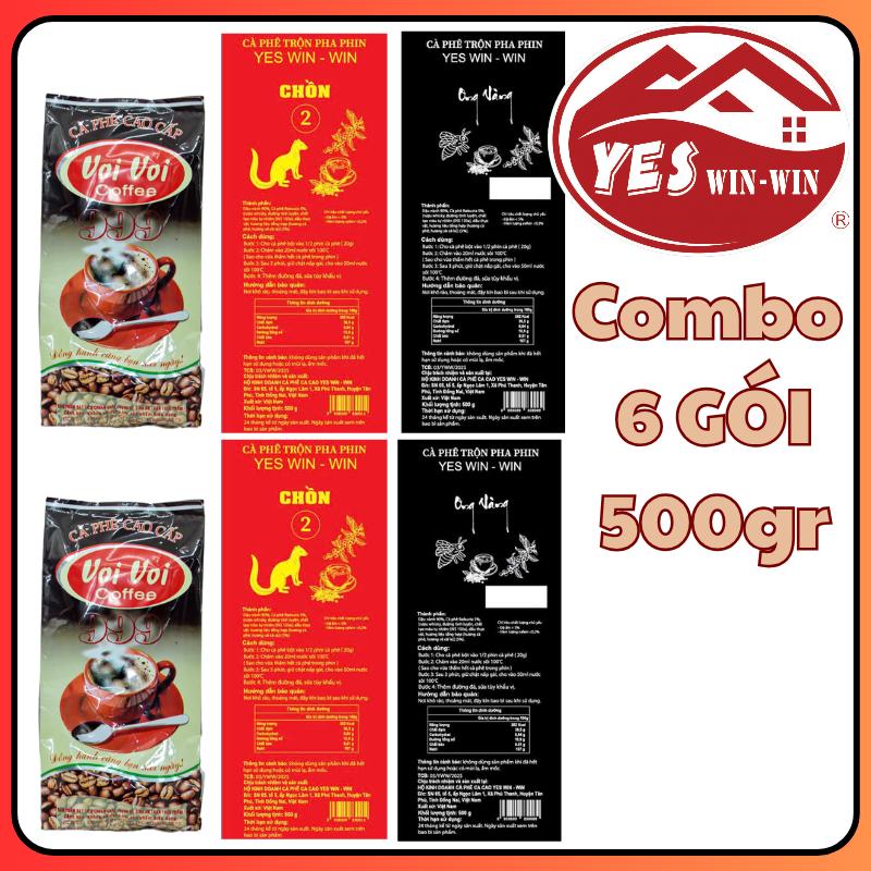 3kg là 6 gói cà phê VOI VÀNG ONG VÀNG VOI BUÔN MÊ trộn chung pha phin đậm vị cà phê CHỒN hai vị mật ong thơm nồng cà phê VOI 1 gói 500gr Coffee Cafe