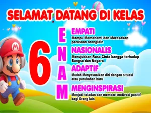 POSTER Tema Selamat Datang Di Kelas 50X75 Bahan Banner Oke