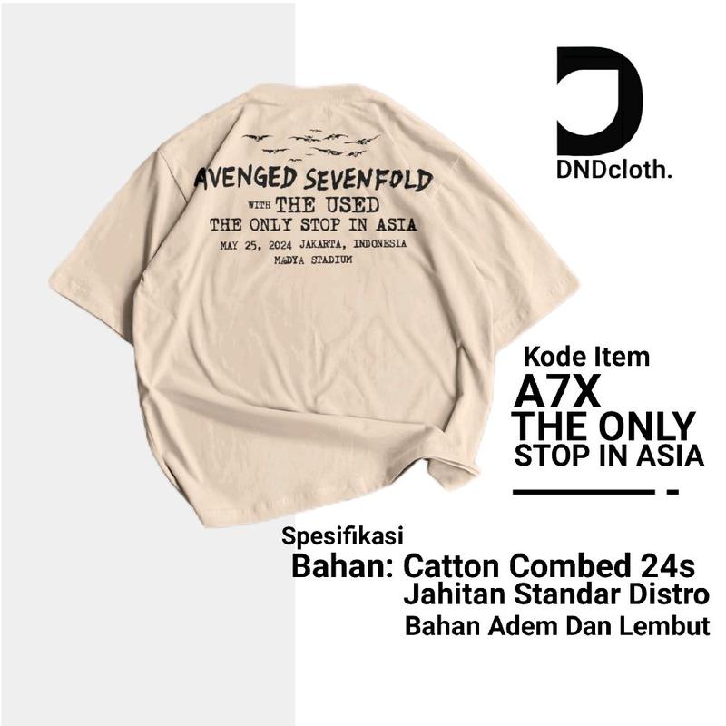 Kaos Avenged Sevenfold The Only Stop In Asia Konser Distro Combed Pria Wanita Lembut Nyaman 5