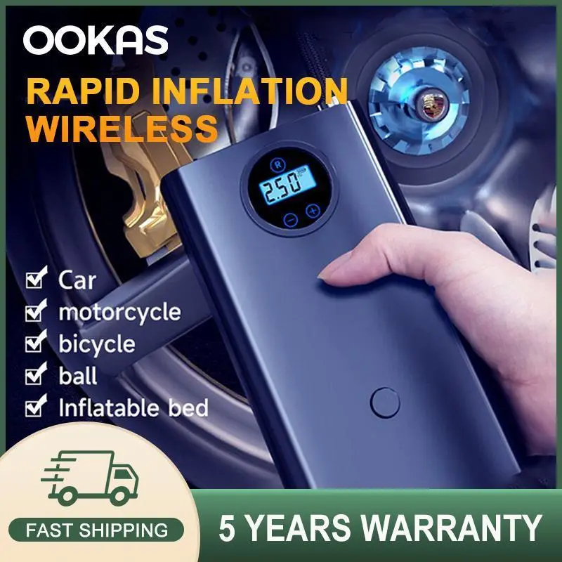 【Aosen】Electric Portable Pump Tyre Air Compressor Pump Tire Inflator Inflation Pump Intelligent Air Pump Wireless Car Automobile Motorcycles Bicycles Pressure