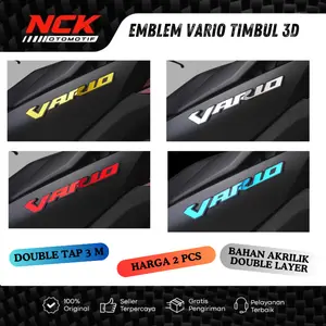 Emblem Vario Timbul 2PCS Double Layer Mirror Akrilik Logo Vario 125 150 Sudah Sama Perekat