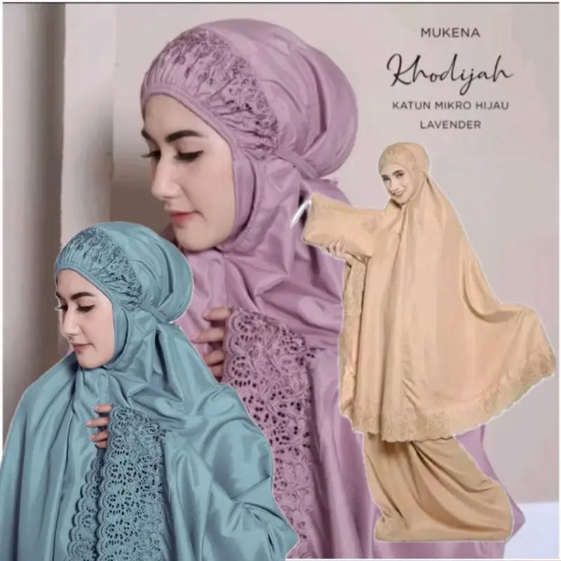 Mukena dewasa jumbo khadijah premium bahan katun cantik
