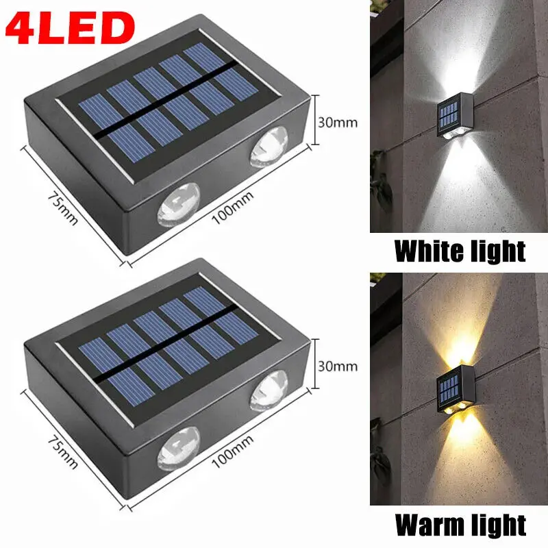 Outdoor Solar Wall Light Stair Step Fence Lamp For Garden Yard Patio Pathway Balcony Wall Lamp Waterproof